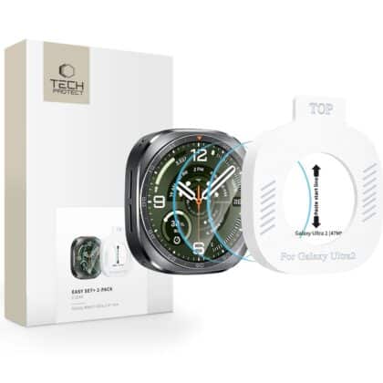 TECH-PROTECT Easy Set+ 2-Pack Γυαλί Προστασίας για Samsung Galaxy Watch Ultra 2 (47 mm), Διάφανο Σκληρυμένο