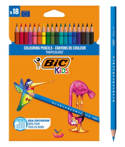 BIC Kids Tropicolors Σετ Ξυλομπογιές Εξάγωνες, 18τμχ
