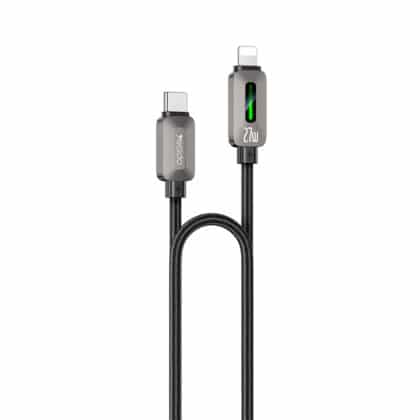 Yesido CA199 Καλώδιο Δεδομένων USB-C σε Lightning, 27W 3A, 1.2m, Πλεκτό Καλώδιο Κράμα Ψευδαργύρου, Μαύρο