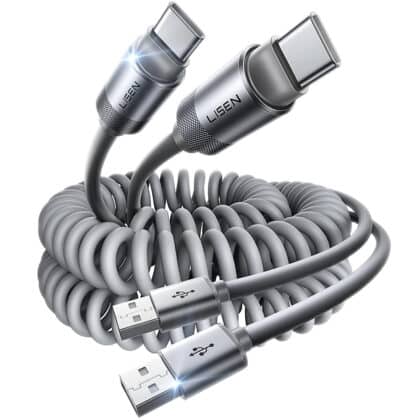 Lisen Καλώδιο Δεδομένων L114 (YL0125030001) USB σε Type-C 3A 480Mbps Αλουμίνιο Σιλικόνη Πλεκτό 1m Γκρι για CarPlay