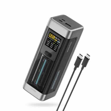 Cuktech Power Bank P23 25000mAh 210W 1.54" TFT Οθόνη Γκρι (CUK00P23GLBK) με Καλώδιο Type-C, 2x USB-C, USB