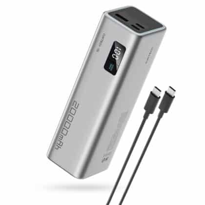 Cuktech - Power Bank PB200 (CUKP200XGLGR) - με καλώδιο Type-C, 2x USB-C, USB, 100W, 20000mAh, Self-developed ADC - Γκρι