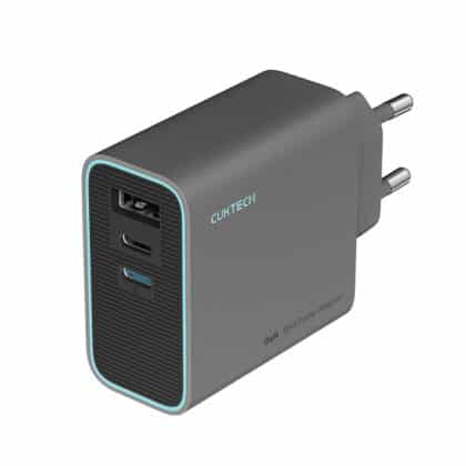 Cuktech AD653C Φορτιστής Τοίχου EU (CUKAD653EUGR), 2x USB-C, 1x USB-A, Γρήγορη Φόρτιση 65W, Τεχνολογία GaN, Γκρι