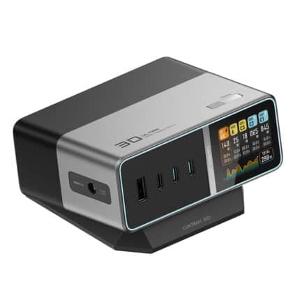 Cuktech - Σταθμός Φόρτισης TA3005U (CUKTA300OGGR) - με Καλώδιο USB-C, DC, USB, Type-C, PD3.1, GaN, Οθόνη, 300W - Γκρι