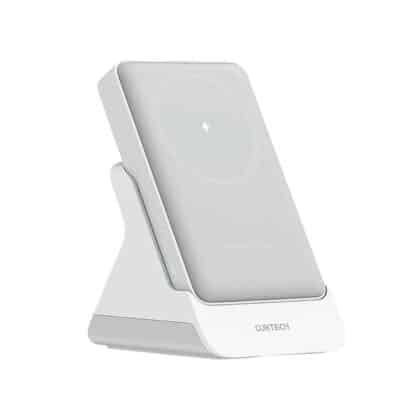 Cuktech - Μαγνητική Ασύρματη Power Bank WPB100N (CKWPB100NGLGR) - με Βάση 2σε1, Είσοδος Type-C 20W, 10000mAh, Διπλό NTC - Λευκό
