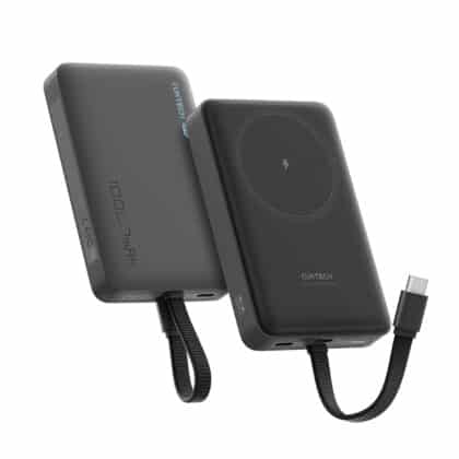 Cuktech - Μαγνητικό Power Bank WPB100L (CKWPB100LGLBK) - Ενσωματωμένο Καλώδιο, USB-C, Ασύρματο 7.5W, Ενσύρματο 22.5W, 10000mAh - Μαύρο