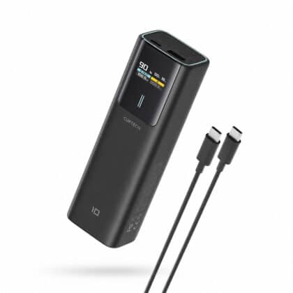 Cuktech - Power Bank PB100P (CKPB100PGLBL) - με Καλώδιο Type-C, Οθόνη, USB-C, USB, 150W, 10000mAh, Γρήγορη Αυτοφόρτιση - Μαύρο
