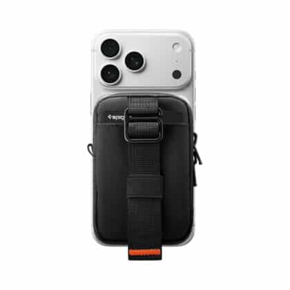 Μαύρη θήκη πορτοφόλι Spigen TinTap ZIP MagFit 2 από νάιλον για Apple με MagSafe