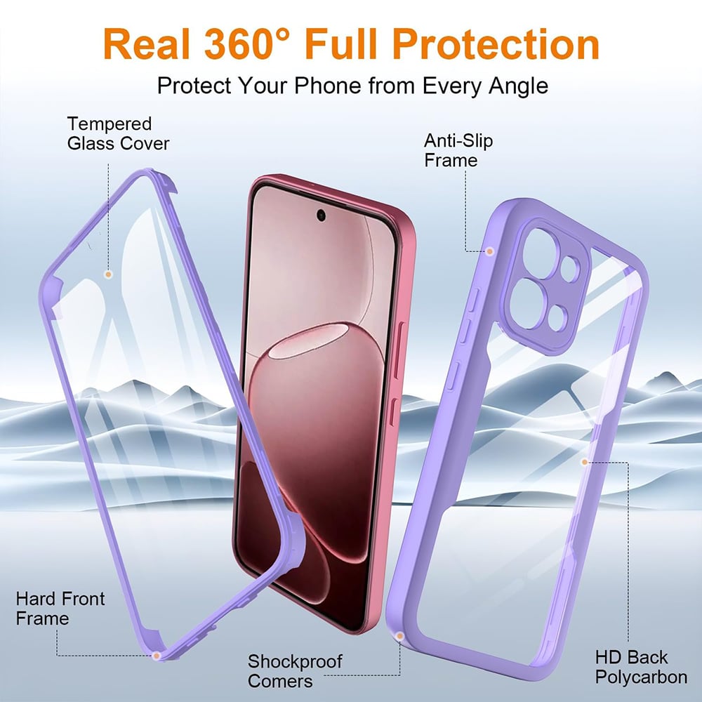 Techsuit - ColorVerse 360 Series + Προστατευτικό Οθόνης - Oppo Reno16 / Reno16 Pro - Μωβ - Image 2