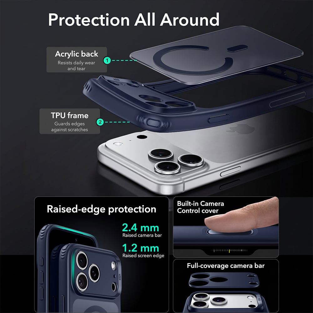 ESR Classic Hybrid HaloLock iPhone 18 Pro / iPhone 17 Pro μπλε ματ - Image 5