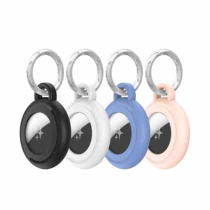 Dux Ducis Θήκη PC Secure Holder για Apple AirTag (4 Τεμάχια), Αδιάβροχη, Μαύρο / Λευκό / Μπλε / Ροζ