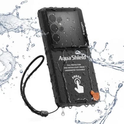 Spigen Aqua Shield Θήκη Αδιάβροχη A604 (ACS11675) Universal 360° Προστασία, Υποστήριξη Αφής, Υποβρύχια IP68, Μαύρη