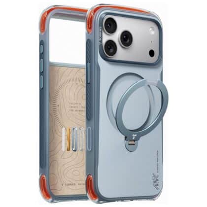 Γκρι θήκη Torras Ostand Q3 Air Pro για iPhone 18 Pro με βάση στήριξης και MagSafe