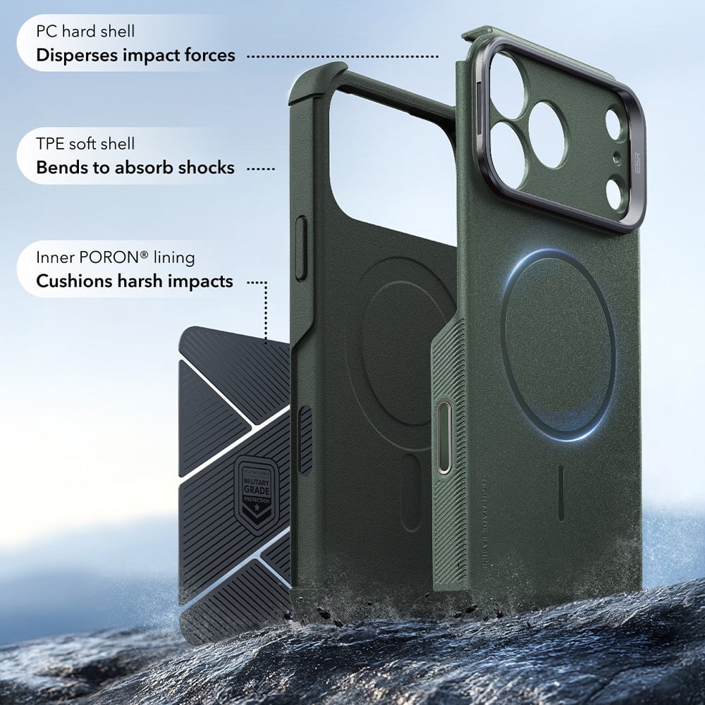 ESR Cyber Armor Kickstand iPhone 18 Pro Max / 17 Pro Max Ελαιόχρωμο - Image 4