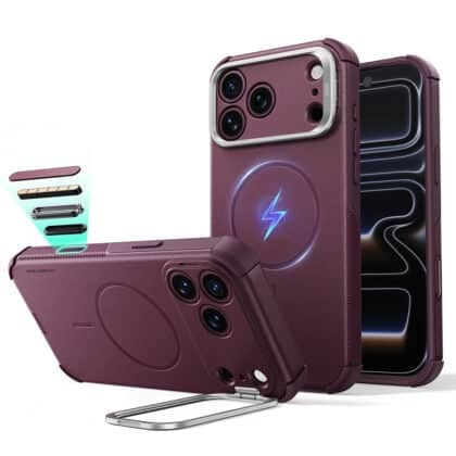 Κόκκινη θήκη ESR Cyber Armor Kickstand για iPhone 17 Pro Max και 18 Pro Max με βάση στήριξης