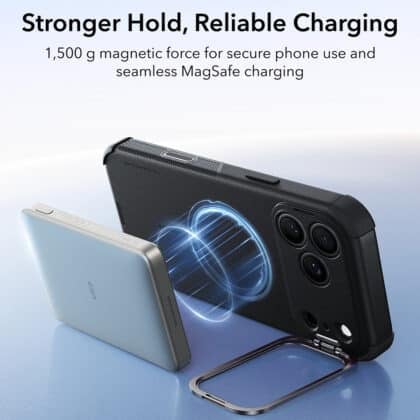 Μαύρη θήκη ESR Cyber Armor Kickstand για Apple iPhone 18 Pro Max με βάση στήριξης
