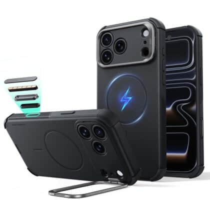Μαύρη θήκη ESR Cyber Armor Kickstand για Apple iPhone 18 Pro Max με βάση στήριξης