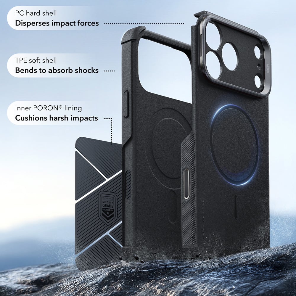 ESR Cyber Armor με βάση στήριξης iPhone 18 Pro Max / 17 Pro Max Μαύρο - Image 4