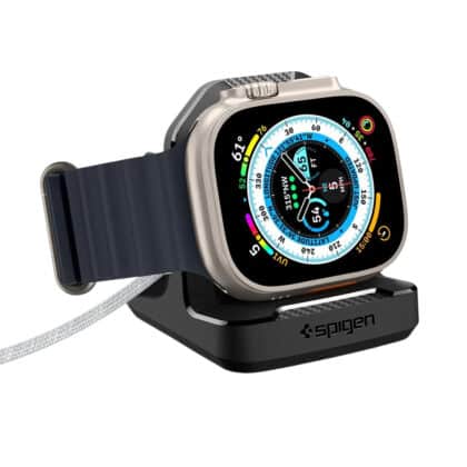Μαύρη βάση φόρτισης Spigen από PC και TPU για Apple Watch και AirPods Pro 2