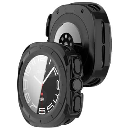 Μαύρη θήκη Techsuit Defense360 Pro για Samsung Galaxy Watch Ultra 2 με προστατευτικό οθόνης