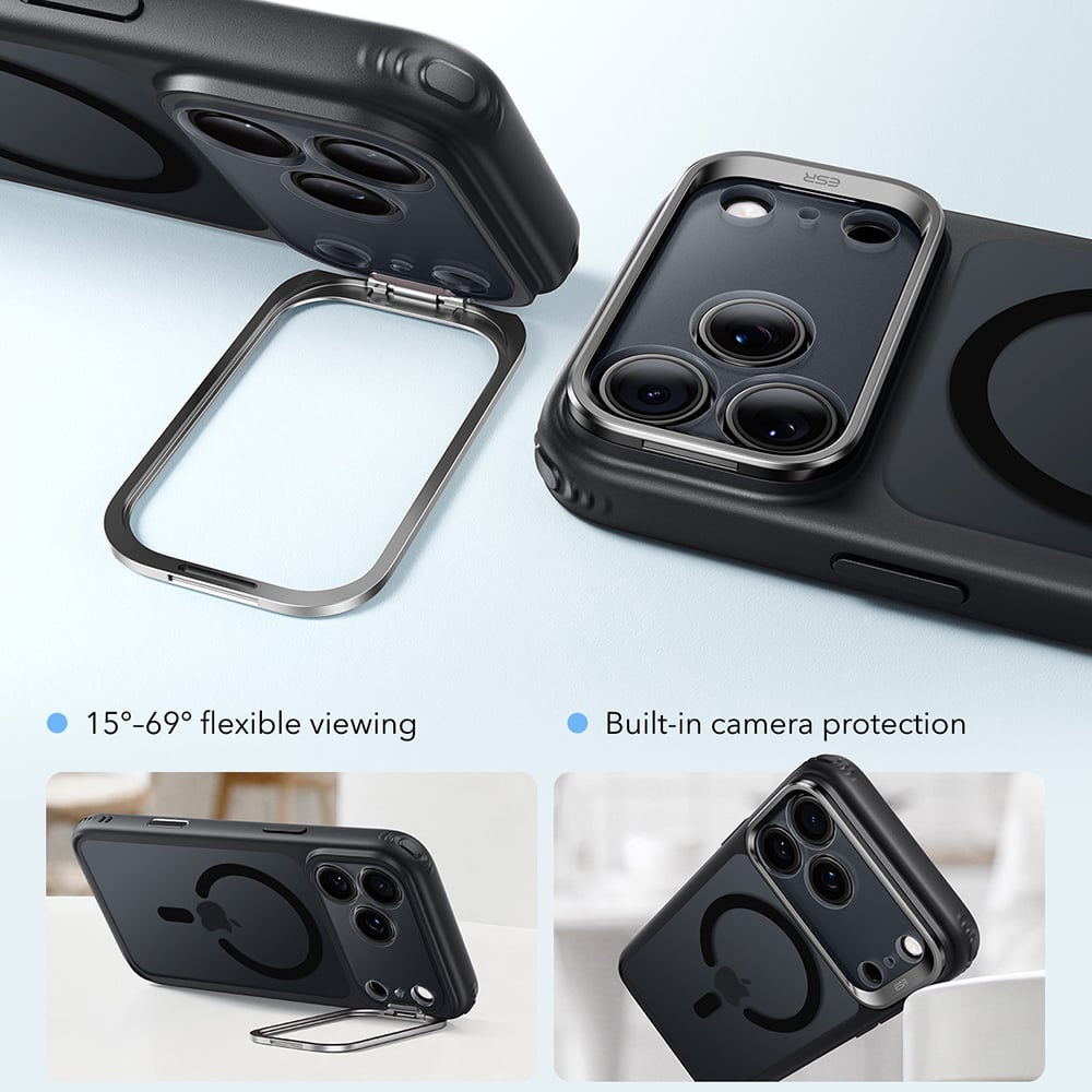 ESR Classic Hybrid HaloLock Kickstand iPhone 18 Pro Max / iPhone 17 Pro Max Ματ Μαύρο - Image 4