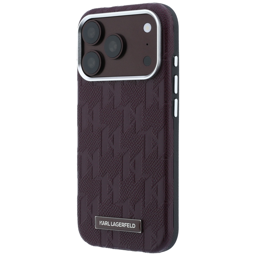 Karl Lagerfeld Grained Leather Mono Resin Logo - θήκη για Apple iPhone 18 Pro / 17 Pro - Κόκκινο - Image 2