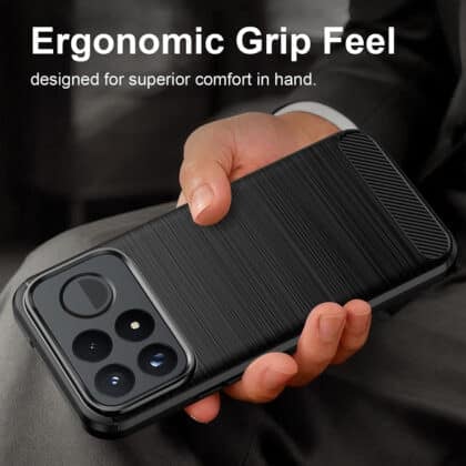 Μαύρη θήκη Techsuit Carbon Silicone για Xiaomi Poco F9 Pro από ελαστική σιλικόνη