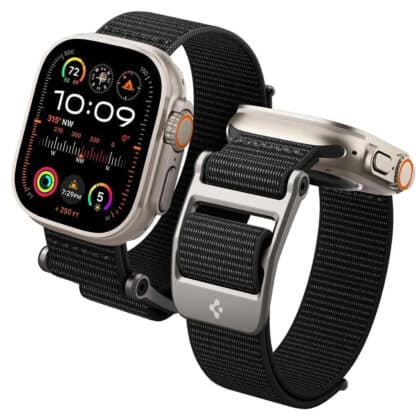 Spigen DuraPro Flex (AMP02465) Λουράκι Apple Watch 12/11/10/9/8/7/SE (3/2/1 Gen)/6/5/4 (44/45mm) Ultra 4/3/2/1 (46/49mm), Μαύρο