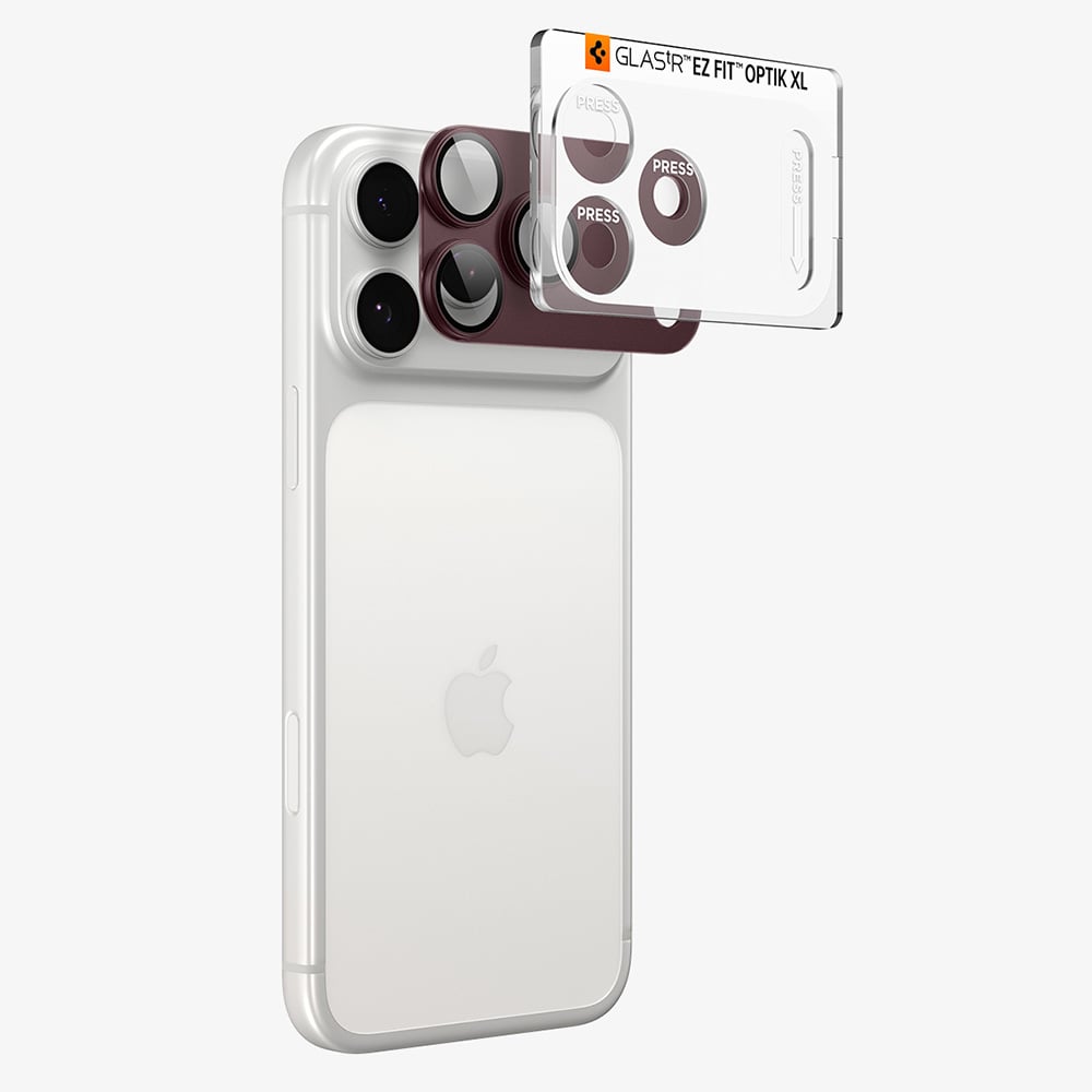 Spigen Optik.tR EZ Fit Pro XL Γυαλί Κάμερας (AGL12036) για iPhone 18 Pro, Dark Cherry - Image 2