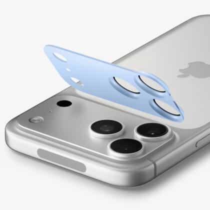 Spigen Optik.tR EZ Fit Pro XL γυάλινη προστασία κάμερας για iPhone 18 Pro Max σε μπλε χρώμα