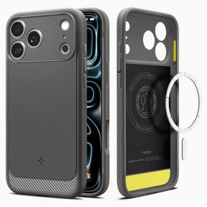 Γκρι θήκη Spigen Rugged Armor για iPhone 17 Pro και 18 Pro με MagSafe