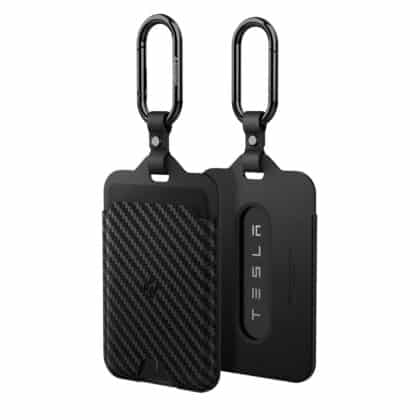Spigen Θήκη Καρτών (2 Τεμάχια) (ACP08794) για Tesla Key, Universal, έως 2 Κάρτες, Λεπτός Σχεδιασμός, με Καραμπίνερ, Carbon Black
