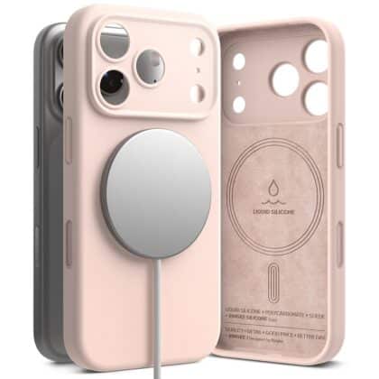 Ringke Silicone Magnetic MagSafe - θήκη για Apple iPhone 18 Pro - Ροζ
