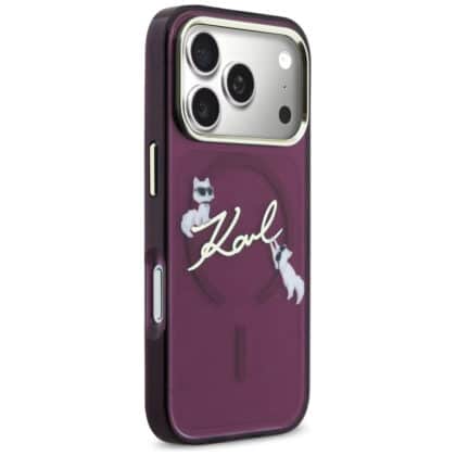 Κόκκινη θήκη Karl Lagerfeld IML Choupette and Karl Script Logo για Apple iPhone 18 Pro