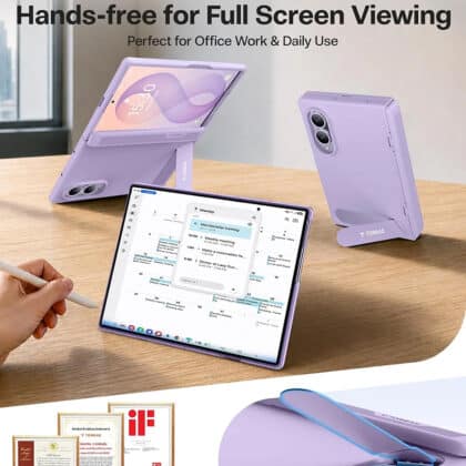 Μωβ θήκη Torras Ostand L1 Guardian για Samsung Galaxy Z Fold8 με βάση στήριξης και ενσωματωμένο MagSafe
