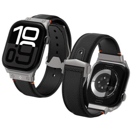 Spigen Classic Fit (AMP09304) Λουράκι Apple Watch 12/11/10/9/8/7/SE (3/2/1 Gen)/6/5/4 (44/45mm)/ Ultra 4/3/2/1 (46/49mm), Μαύρο