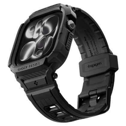 Ματ μαύρη θήκη Spigen Rugged Armor Pro για Apple Watch 12 46mm