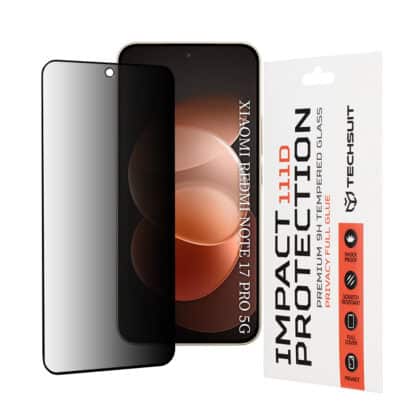 Techsuit 111D Privacy Full Glue Μεμβράνη Κινητού για Xiaomi Redmi Note 17 Pro 5G / Redmi Note 17 Pro Max, Μαύρη