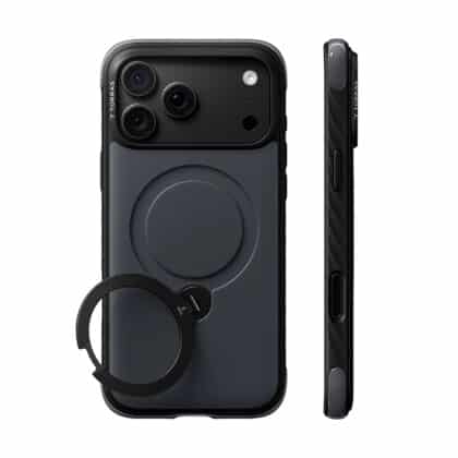 Μαύρη θήκη Torras Ostand Q3 Rugged για iPhone 18 Pro με MagSafe και βάση στήριξης
