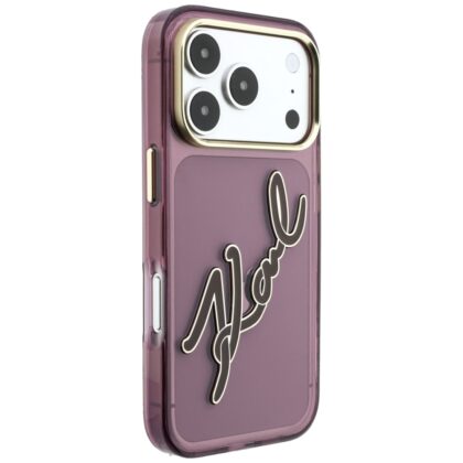 Πίσω όψη θήκης Karl Lagerfeld IML Big Signature Resin Logo Metal Frame για Apple iPhone 18 Pro Max