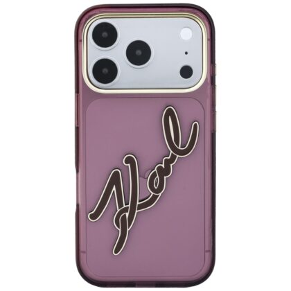 Πίσω όψη θήκης Karl Lagerfeld IML Big Signature Resin Logo Metal Frame για Apple iPhone 18 Pro Max