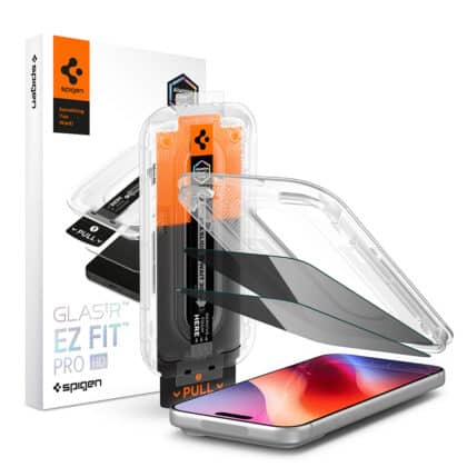 Spigen Glas.tR EZ-FIT Pro HD προστατευτική μεμβράνη γυαλιού για iPhone 18 Pro, σετ 2 τεμαχίων