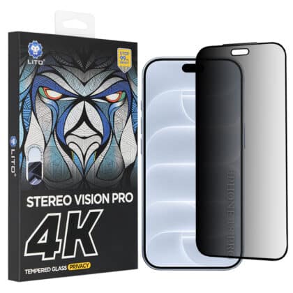 Lito D+ Max 4K Privacy Μεμβράνη Προστασίας για iPhone 18 Pro, Μαύρο