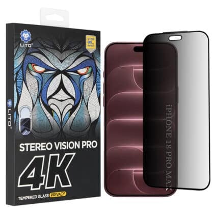 Lito D+ Max 4K Privacy Μεμβράνη Προστασίας για iPhone 18 Pro Max, Μαύρη