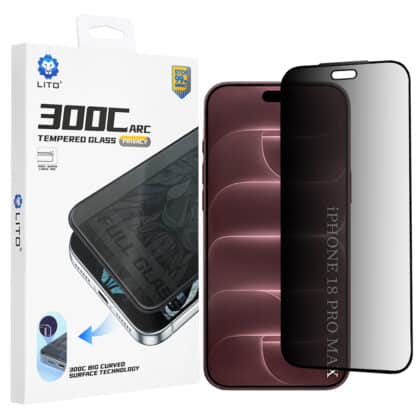 Lito D+ Max Privacy 300C Μεμβράνη Προστασίας για iPhone 18 Pro Max, Μαύρη