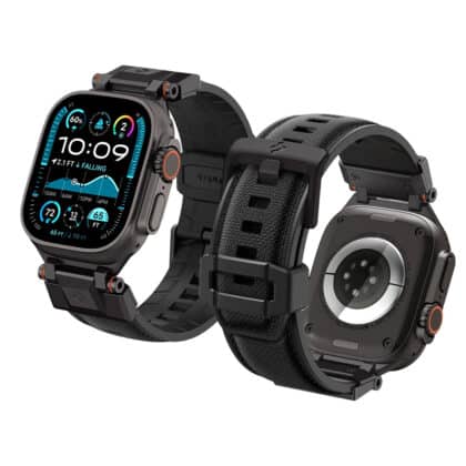 Spigen DuraPro Armor (AMP06065) Λουράκι Apple Watch 12/11/10/9/8/7/SE (3/2/1 Gen)/6/5/4 (44/45mm)/Ultra 4/3/2/1 (46/49mm), Μαύρο
