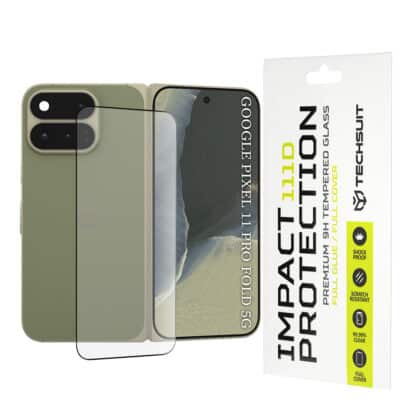 Techsuit 111D Μεμβράνη Γυαλιού Πλήρους Κάλυψης για Google Pixel 11 Pro Fold, Μαύρη