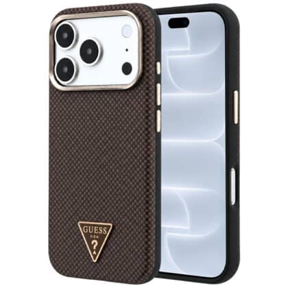 Guess Kevlar Triangle Logo MagSafe - θήκη για Apple iPhone 18 Pro / 17 Pro - Καφέ