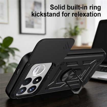 Μπλε θήκη Techsuit CamShield για Xiaomi Poco F9 Ultra με δακτύλιο στήριξης