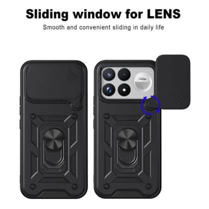 Μπλε θήκη Techsuit CamShield για Xiaomi Poco F9 Ultra με δακτύλιο στήριξης